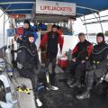 Team ready to dive a wreck in the Gulf Islands