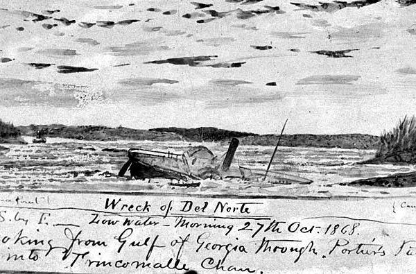 Del Norte aground on Canoe Rock (UASBC Collection)